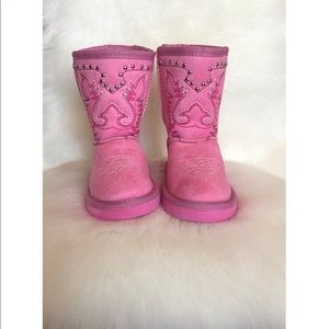 Montana West Embroidery Little Girl Boots in Pink